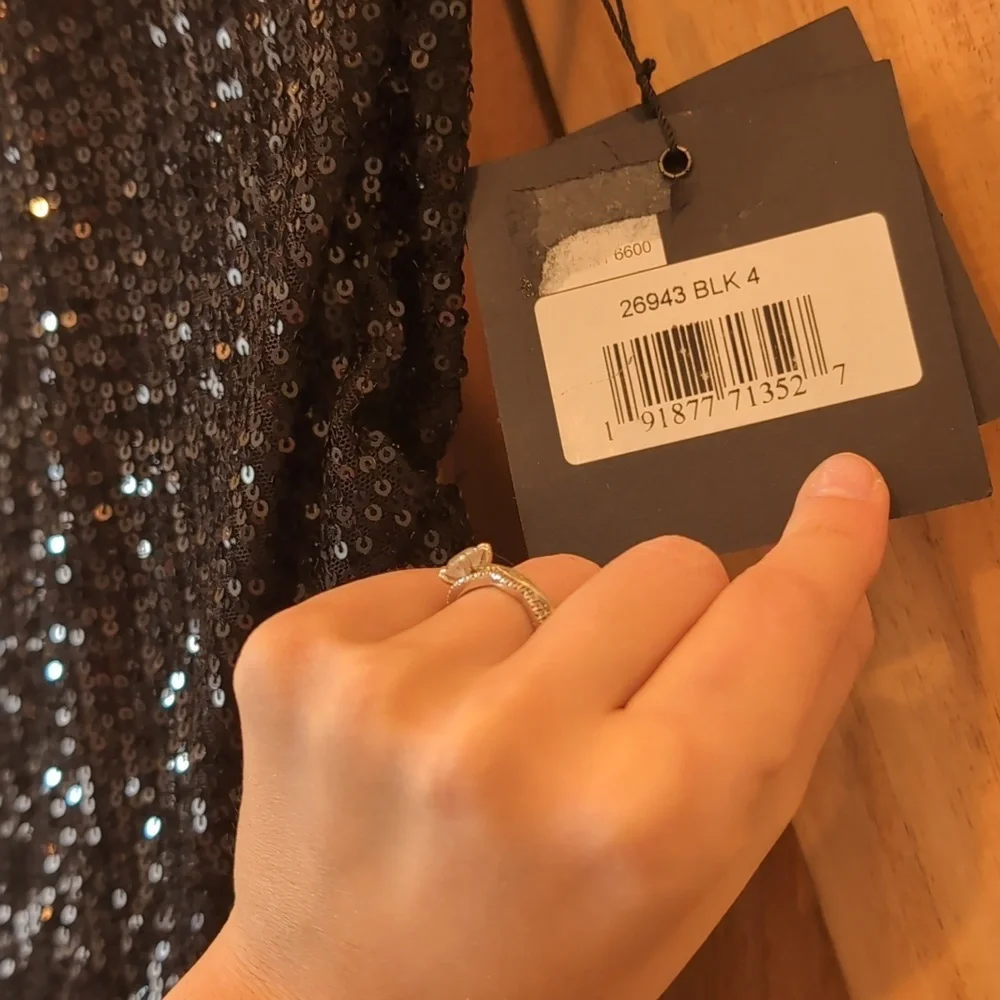 Sequined High Neck Rhinestone Mac Dugal size 4 style 26943 - Picture 6 of 8